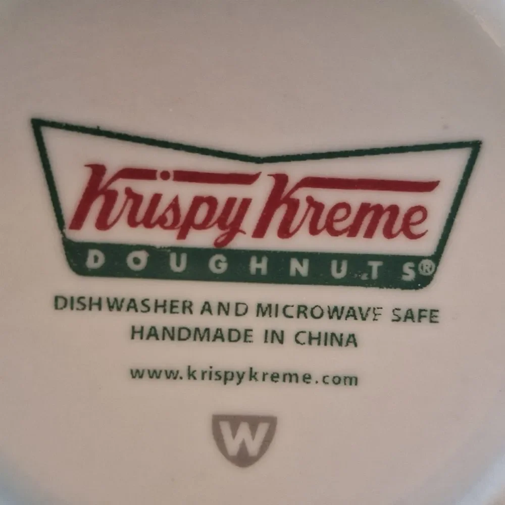 Krispy Kreme Tall Coffee Mug holds 18 Oz Heavy Duty Porcelain Ceramic